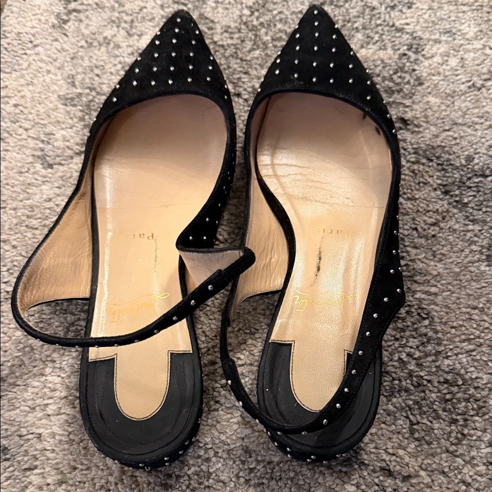 Christian Louboutin Black Studded Heels